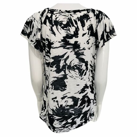 NWT Ab Studio Asymmetrical Knit Top S Tiered Ruffles - Picture 4 of 12